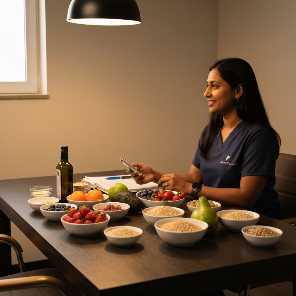 Nutrition consultation with fresh produce