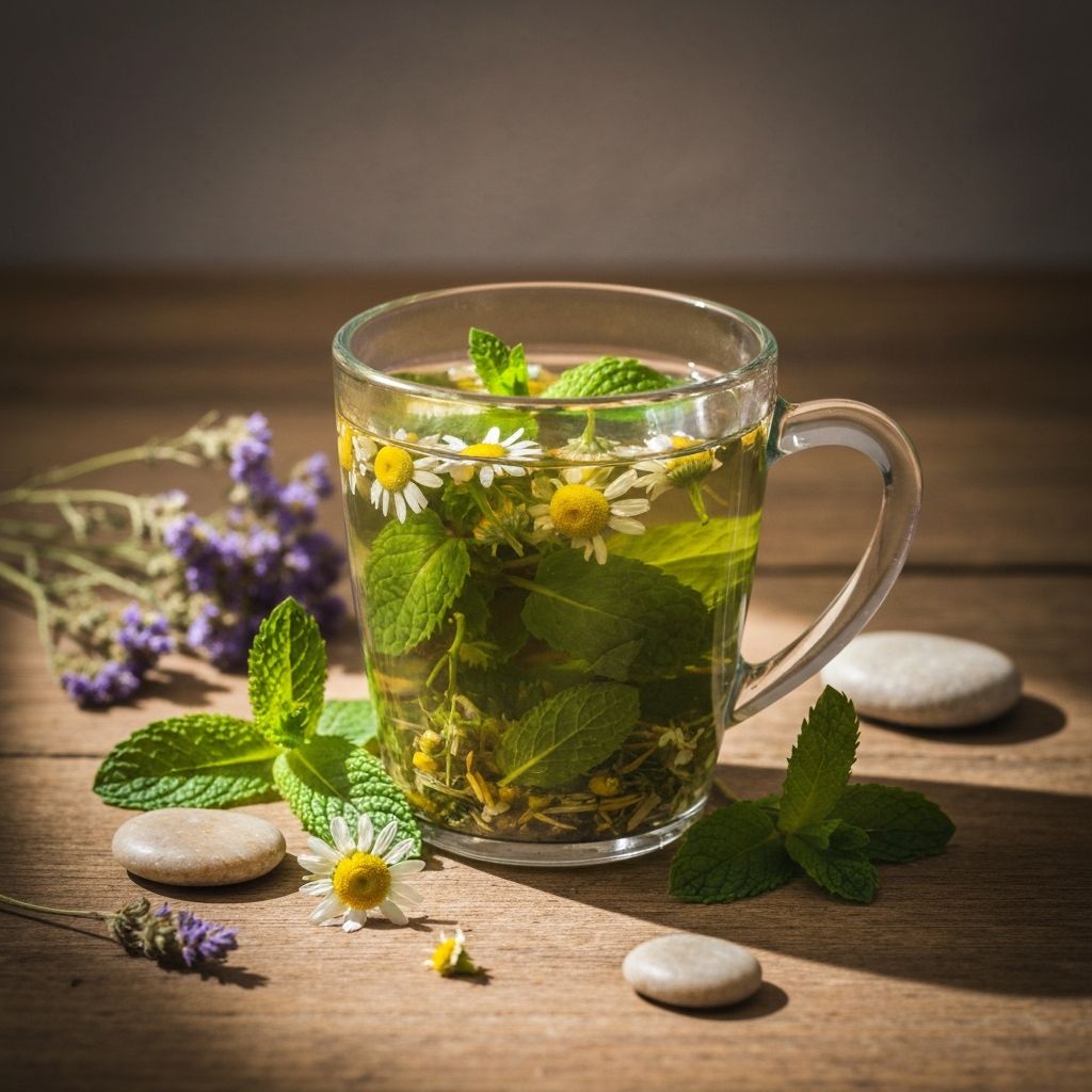 Herbal tea with fresh herbs